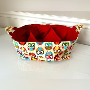 NWOT Etsy Handmade Owl Personal Belongings Baby Basket Diaper Caddy